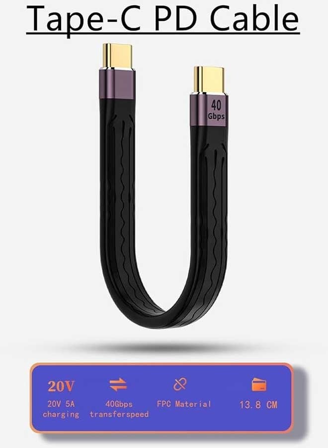 Tersely Short USB 4.0 Cable 5.4 inch/13.8cm Type C Cable PD 100W Fast Charger, 8K@60Hz Video Output, 40 Gbps USB C Cord for iPhone 17/16/15 Pro Max/Pro/Plus, for Samsung S25/S24 Flip Fold 7/6, Google Pixel 10/9/8 - Image 2