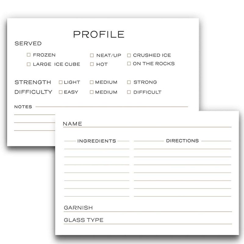 Dashleigh 48 Cocktail Recipe Cards  4 x 6 inches  Double Sided for Bartenders  Drinks and Mixology - Image 3