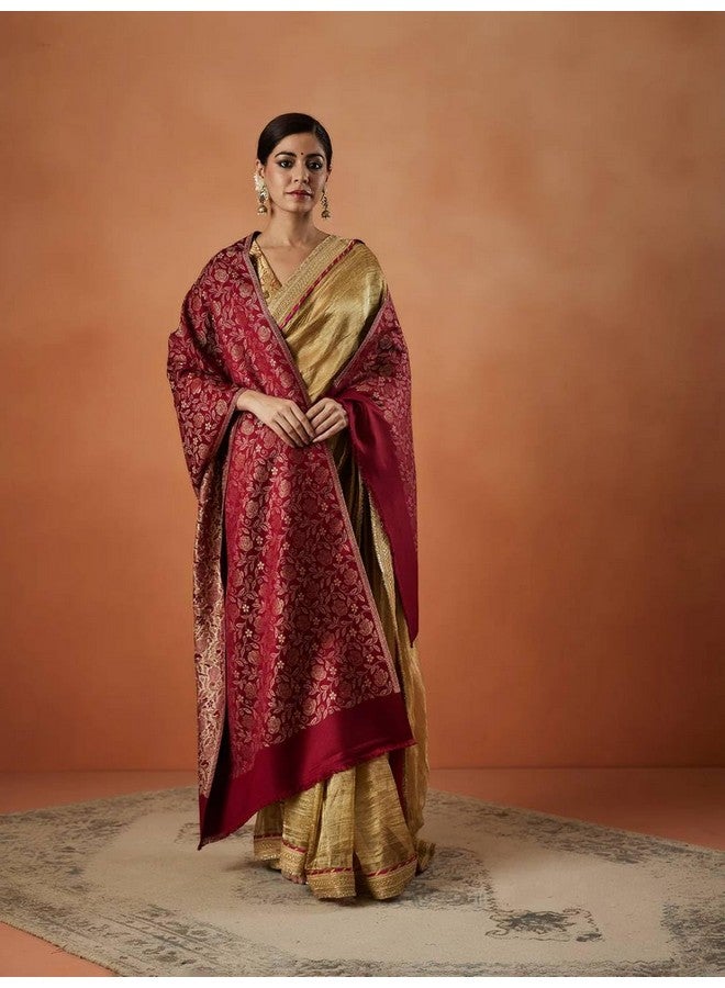 Pashmoda His and Her Gift Set of Jamawar Shawl and Kaani Stole With Wooden Gift Box - Image 5