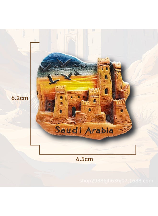 Saudi Arabia De Laiya Old City Refrigerator Stickers 3D Stickers Magnetic Travel Gifts Home  Decoration - Image 1