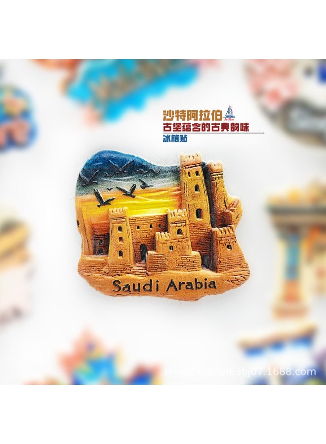 Saudi Arabia De Laiya Old City Refrigerator Stickers 3D Stickers Magnetic Travel Gifts Home  Decoration - Image 4