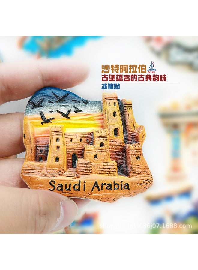 Saudi Arabia De Laiya Old City Refrigerator Stickers 3D Stickers Magnetic Travel Gifts Home  Decoration - Image 3