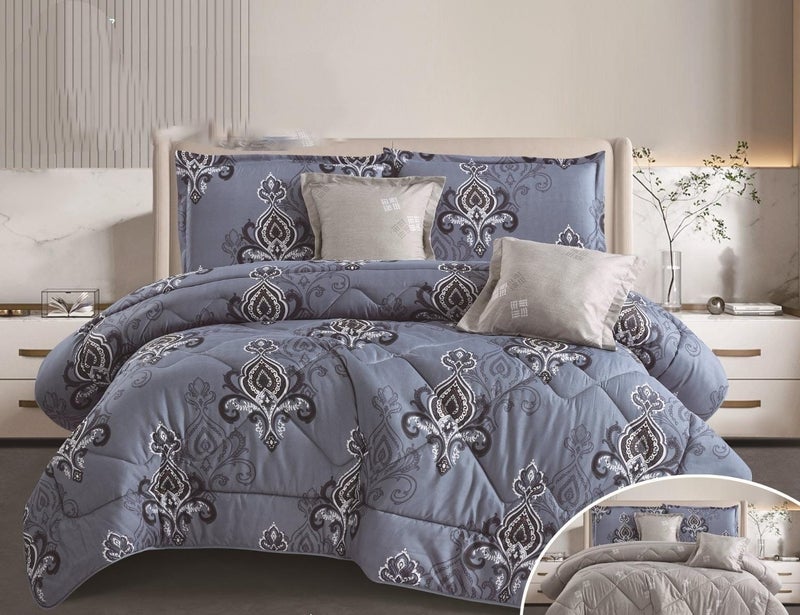 مفرش صيفي نفرين وجهين مكروفايبر 6قطع 260+240