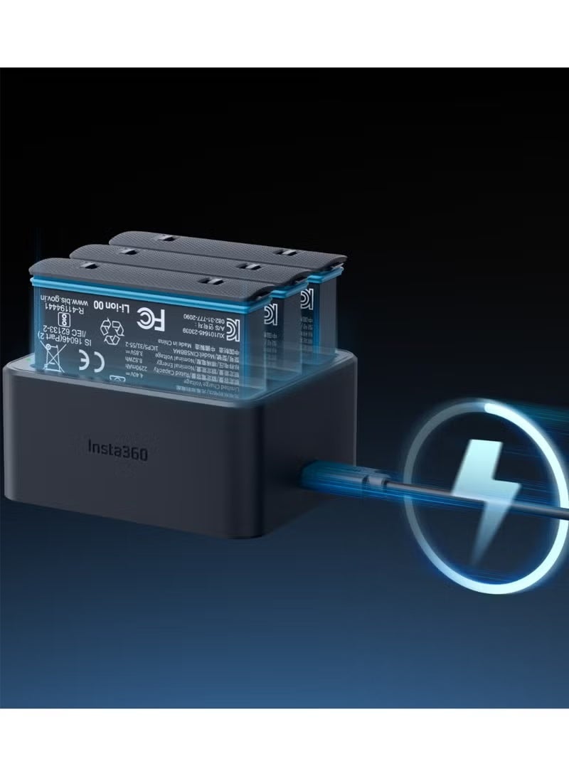 Insta360 Power Fast Charge Hub for Insta360 X4 – Black High-Performance Charger - Image 2