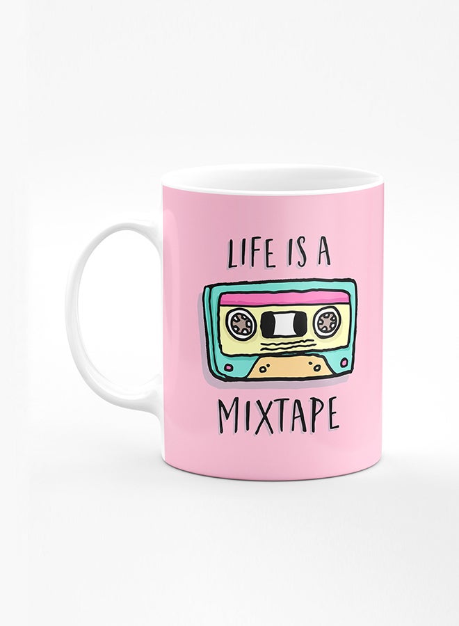 Stylizedd Designer Printed Coffee Mug with Heavy Duty Handle 11oz Ceramic Personalised Gift Mugs Cup [Microwave Safe & Dishwasher Proof] - Life is a mixtape - Image 1