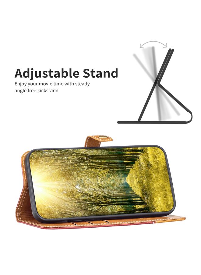 S-TOP Case For Samsung Galaxy A03 166mm Color Matching Double Sewing Thread Leather Phone Case - Image 4