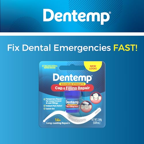 Dentemp مجموعة إصلاح الأسنان من دينتمب - أقصى قوة لإصلاح التاج المفقود والحشوة المفقودة - مجموعة إصلاح الأسنان لتخفيف الألم الفوري (عبوة من 2) - Image 3