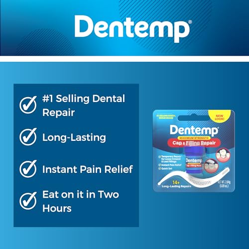 Dentemp مجموعة إصلاح الأسنان من دينتمب - أقصى قوة لإصلاح التاج المفقود والحشوة المفقودة - مجموعة إصلاح الأسنان لتخفيف الألم الفوري (عبوة من 2) - Image 5