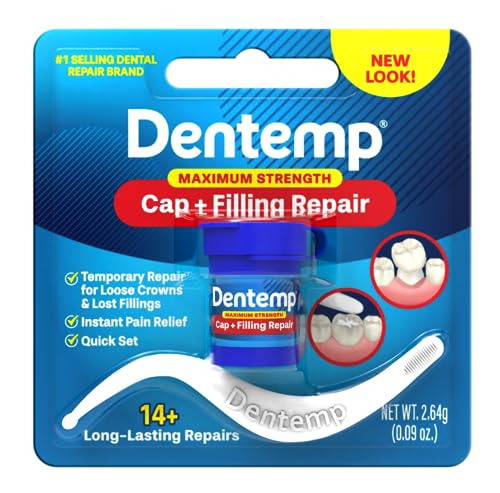 Dentemp مجموعة إصلاح الأسنان من دينتمب - أقصى قوة لإصلاح التاج المفقود والحشوة المفقودة - مجموعة إصلاح الأسنان لتخفيف الألم الفوري (عبوة من 2) - Image 2