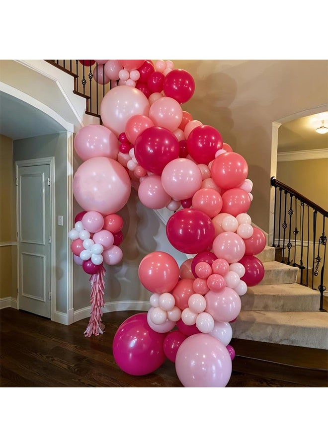 MXN 50 Pcs Hot Pink Balloons - Metallic Pink Magenta Balloons - Magenta Heart Balloons for Girls Women Princess Valentine's Day Birthday Baby Shower Engagement Party Wedding Decor - Image 4