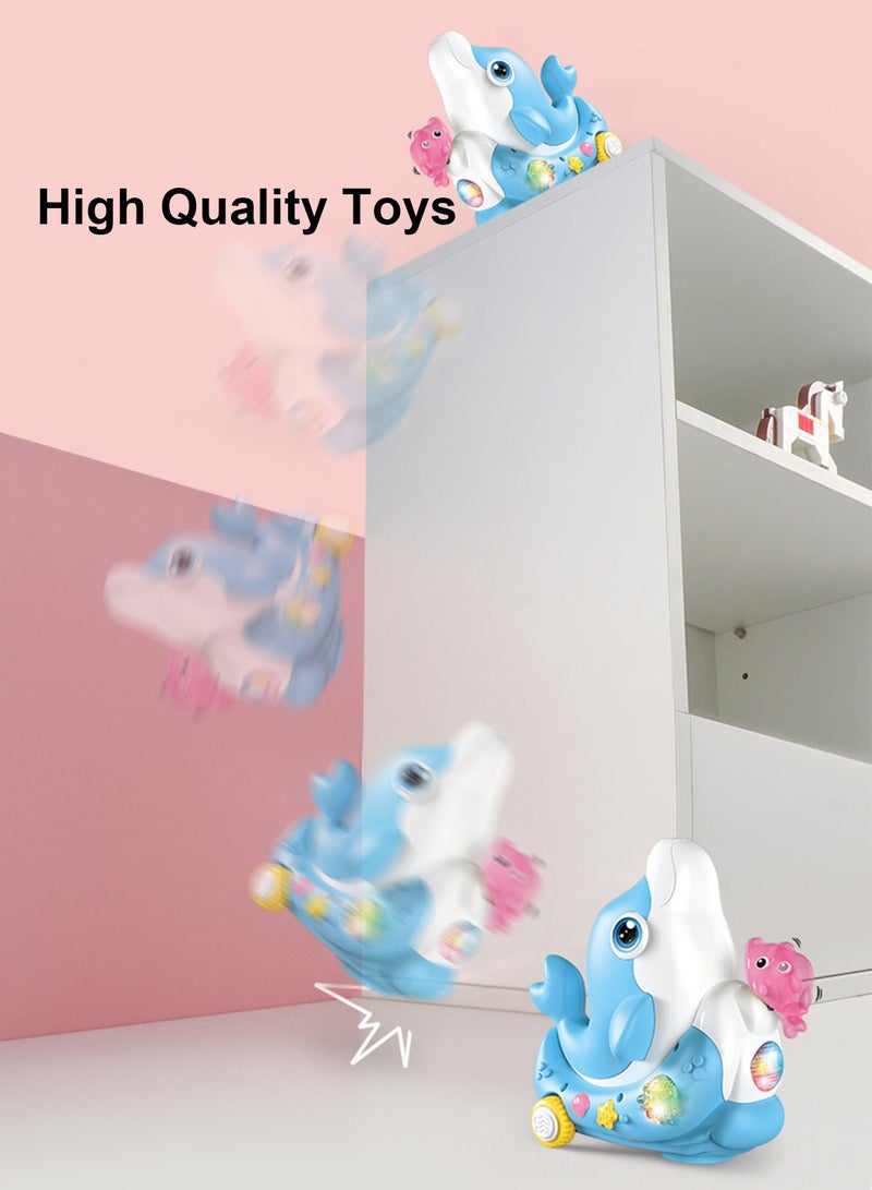 Electric Dolphin Help To Practise Lifting Head Universal Wheel Early Development Toy Interactive Baby Toys With Light And Music Gift  - Image 5
