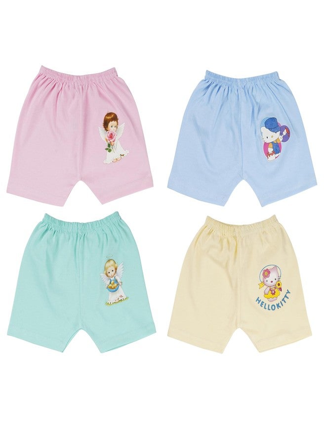 CUTE LANDINGS New Born Baby Girls and Boys Hosiery Cotton Shorts| Infant| Regular Fit| Half Pants Multicolour - Image 1