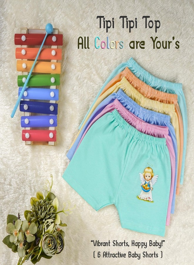 CUTE LANDINGS New Born Baby Girls and Boys Hosiery Cotton Shorts| Infant| Regular Fit| Half Pants Multicolour - Image 2