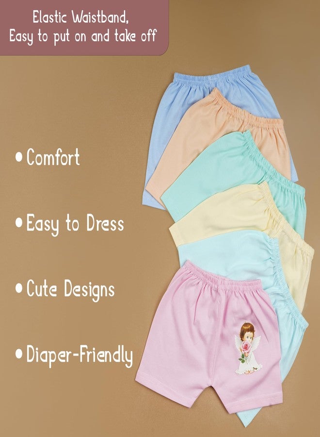 CUTE LANDINGS New Born Baby Girls and Boys Hosiery Cotton Shorts| Infant| Regular Fit| Half Pants Multicolour - Image 5