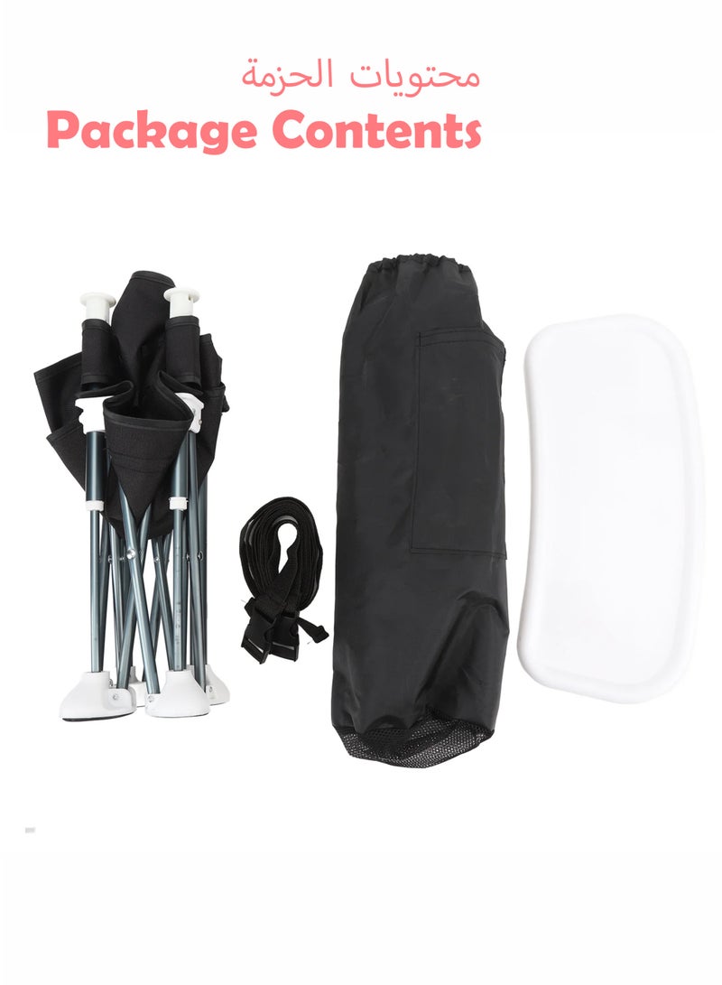 توشيونيكس مقعد معزز محمول للأطفال مع صينية - كرسي سفر قابل للطي للأطفال الصغار، كرسي تغذية موفر للمساحة لتناول الطعام والتخييم والاستخدام الداخلي والخارجي، صينية قابلة للإزالة وحقيبة حمل متضمنة، متوفر بألوان متعددة - Image 3