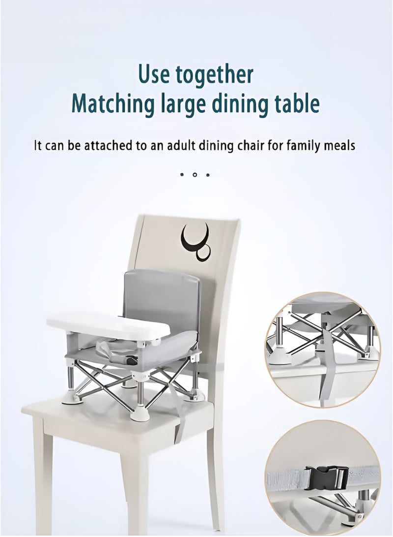 توشيونيكس مقعد معزز محمول للأطفال مع صينية - كرسي سفر قابل للطي للأطفال الصغار، كرسي تغذية موفر للمساحة لتناول الطعام والتخييم والاستخدام الداخلي والخارجي، صينية قابلة للإزالة وحقيبة حمل متضمنة، متوفر بألوان متعددة - Image 5