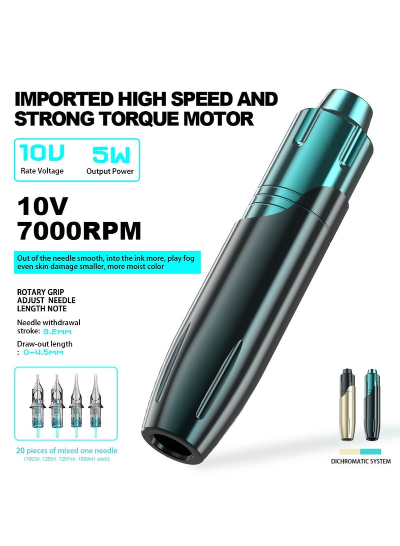 Rotary Tattoo Pen Kit, Personal Durable Tattoo Making Machine Set, Motor Machine Tattoo Machine All-in-one Tattoo Equipment, (Deep Black Gold) - Image 2