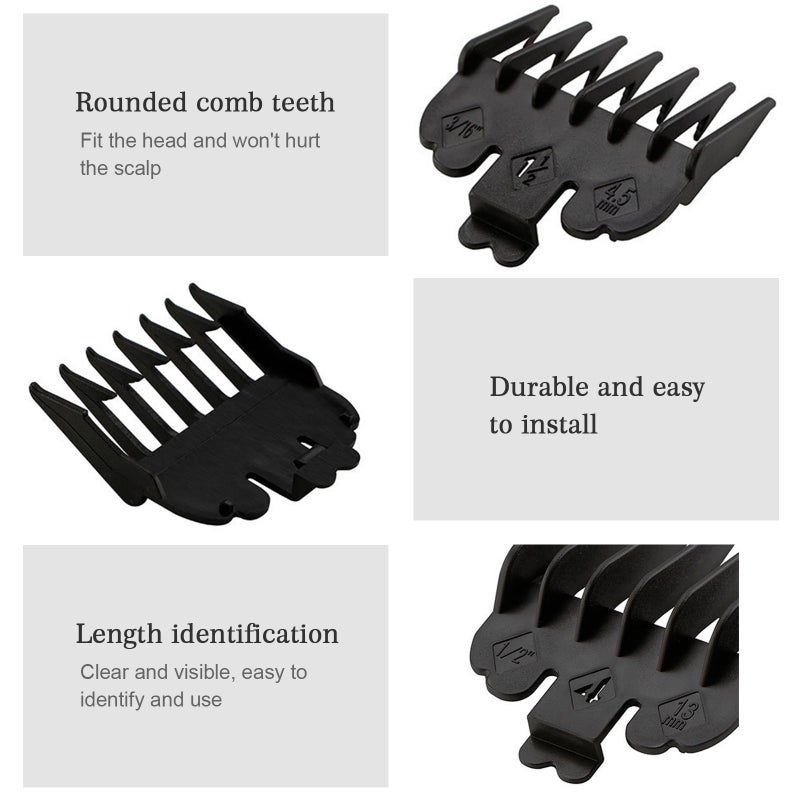 8 Sizes Professional Cutting Guide Comb Set Black Limit Comb Set for Electric Hair Trimmer Shaver Hairdressing Tool  Replacement for Wahl Electric Hair Clipper - Image 2