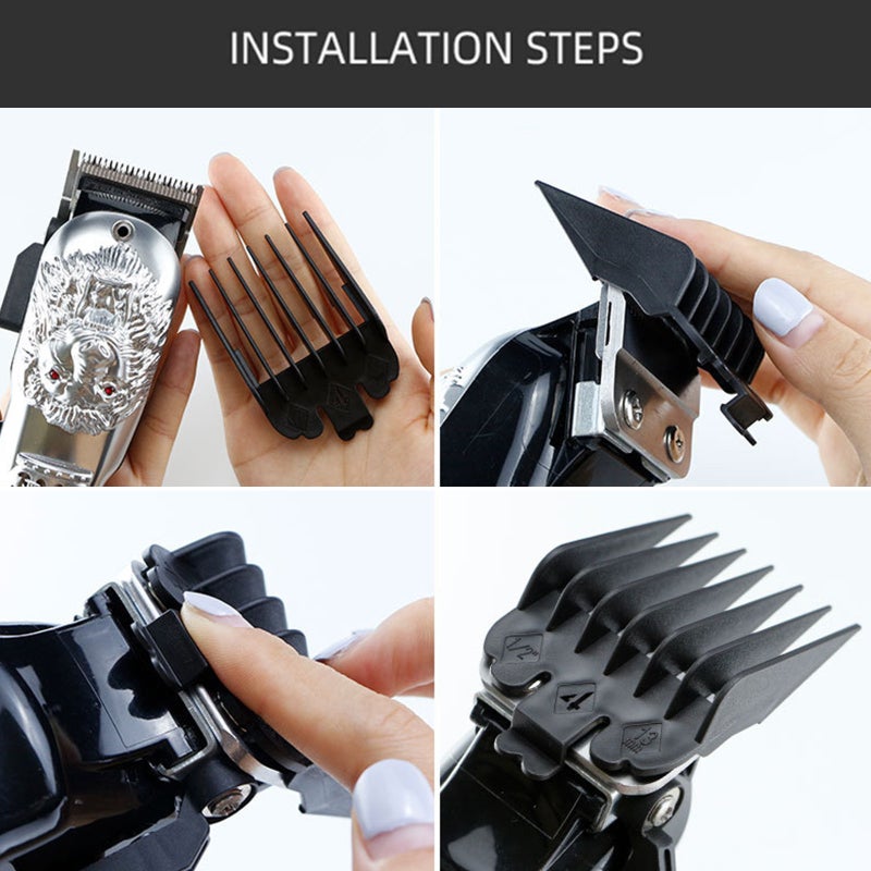 8 Sizes Professional Cutting Guide Comb Set Black Limit Comb Set for Electric Hair Trimmer Shaver Hairdressing Tool  Replacement for Wahl Electric Hair Clipper - Image 3