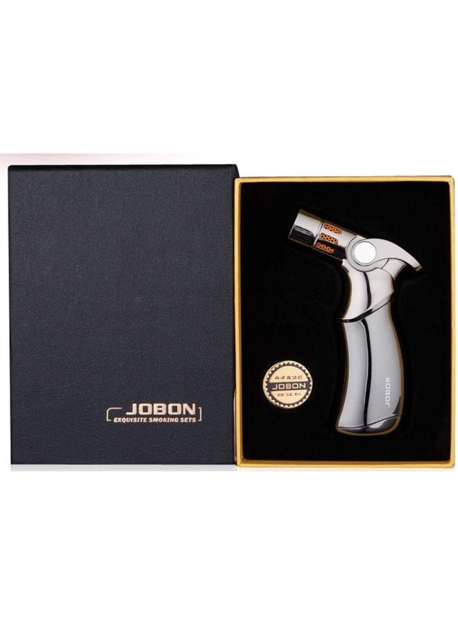 جوبون ولاعة شعلة مقاومة للرياح من Jobon قابلة لإعادة التعبئة تعمل بالغاز ومزودة بأربع شعلات قابلة للتعديل لفحم البخور والشموع والطهي والتخييم والخبز والشواء (لا يشمل غاز البوتان) - Image 5