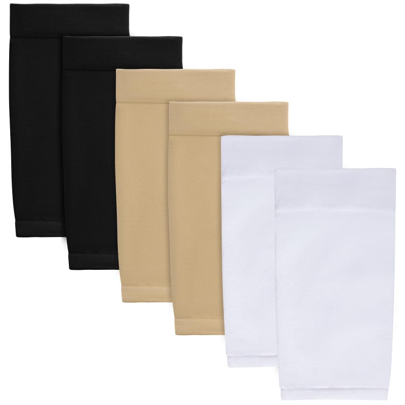 HOVEOX 3 Pairs Tattoo Cover Up Sleeve Forearm Tattoo Cover Tattoo Cover Up Compression Sleeves Arm Sleeves for Women Men (Black, Nude, White) - Image 1