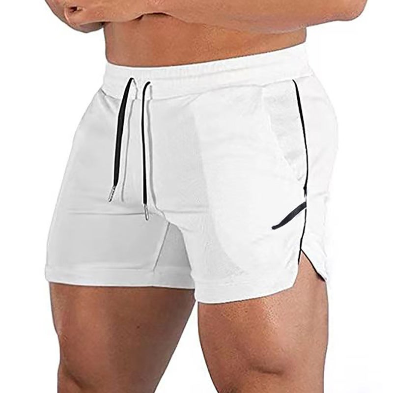 Amazon Muscle Mens Fitness Brothers Summer Quick-drying Sports Pants Fitness Running Slim-fit Shorts Mens Pants Green  - Image 2