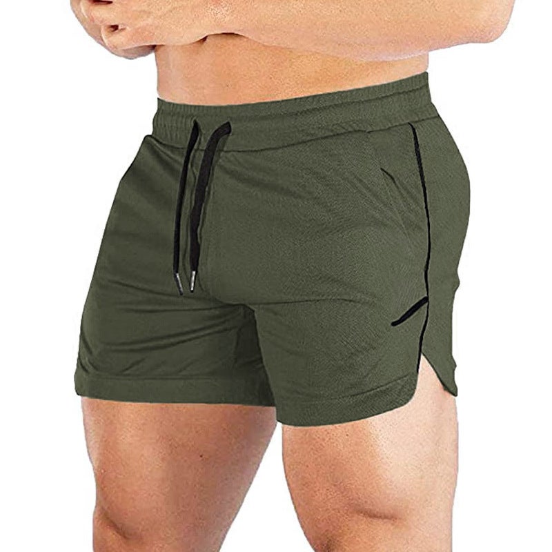 Amazon Muscle Mens Fitness Brothers Summer Quick-drying Sports Pants Fitness Running Slim-fit Shorts Mens Pants Green  - Image 3