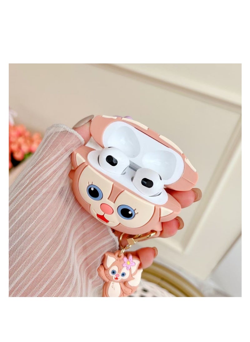 Compatible with AirPods 4 Case Soft Silicone Shockproof Cover for AirPods 4th Generation (2024), New 3D Cute Cartoon Creative Fun Case with Keychain Design - Image 3