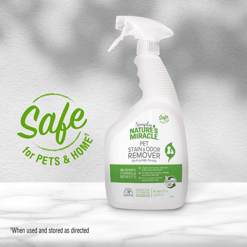 Nature's Miracle Simply Pet Stain and Odor Remover, 32 Ounce, Made with 86% Plant-Derived Surfactants - Image 3