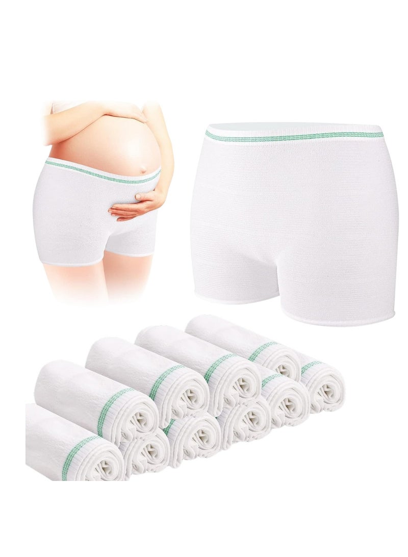 ماكدو سراويل داخلية للأمومة وما بعد الولادة، سراويل صحية ناعمة، سراويل داخلية شبكية مرنة عالية الخصر قابلة للتهوية، سراويل داخلية للأمومة على شكل حرف C (10 قطع، مقاس XL) - Image 4