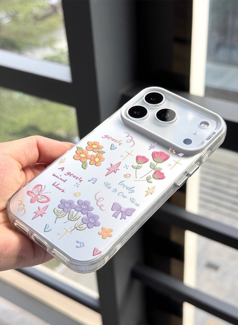 general iPhone 17 Pro Max Case - Floral Stars Butterflies Minimalist Cartoon Cute Shockproof Soft Case - Image 2