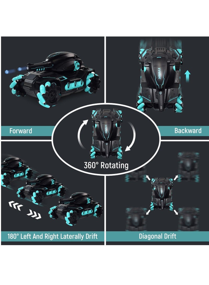 RC Tank Car, 2.4G Electric Watch Remote Control Water Bomb Tank car Stunt Multiplayer Battle Toy Car, Can Drift Horizontally, 360° Stunt Rotation，Great Gift Toy for Boys - Image 3