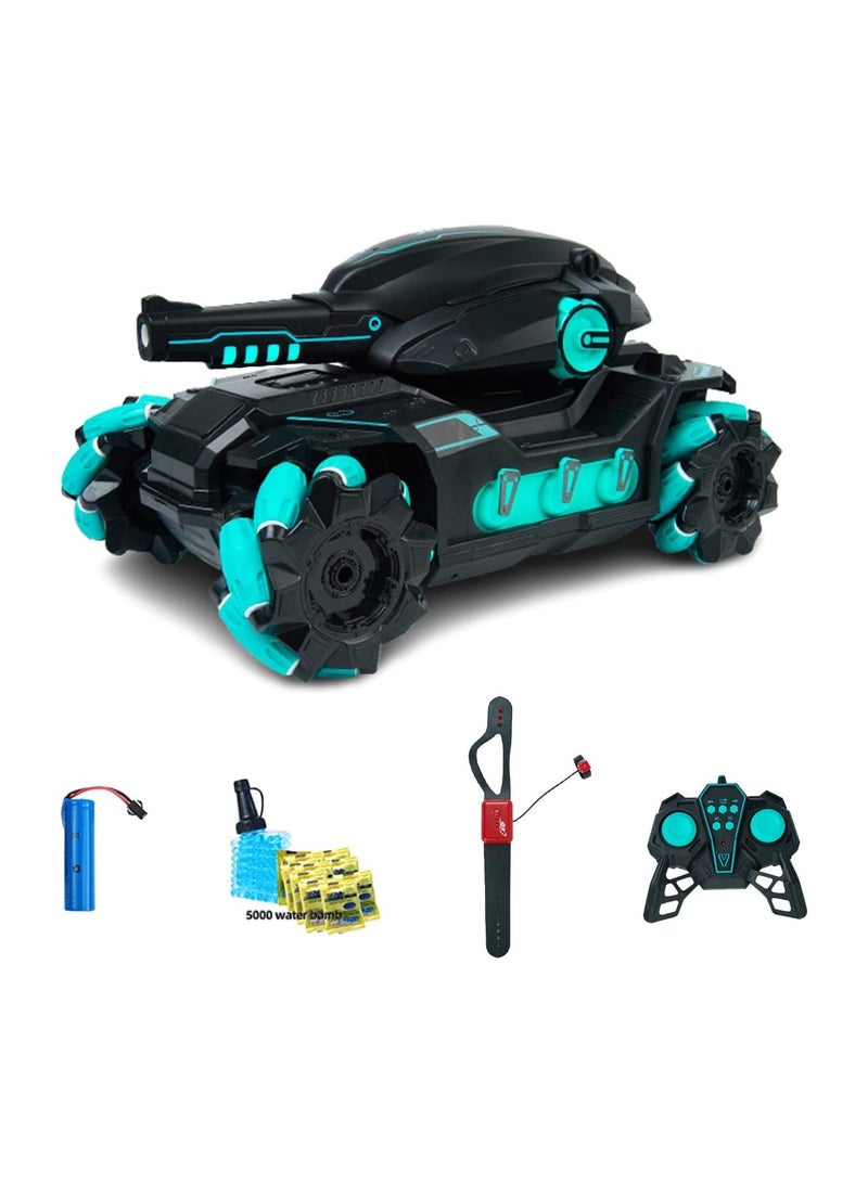 RC Tank Car, 2.4G Electric Watch Remote Control Water Bomb Tank car Stunt Multiplayer Battle Toy Car, Can Drift Horizontally, 360° Stunt Rotation，Great Gift Toy for Boys - Image 1