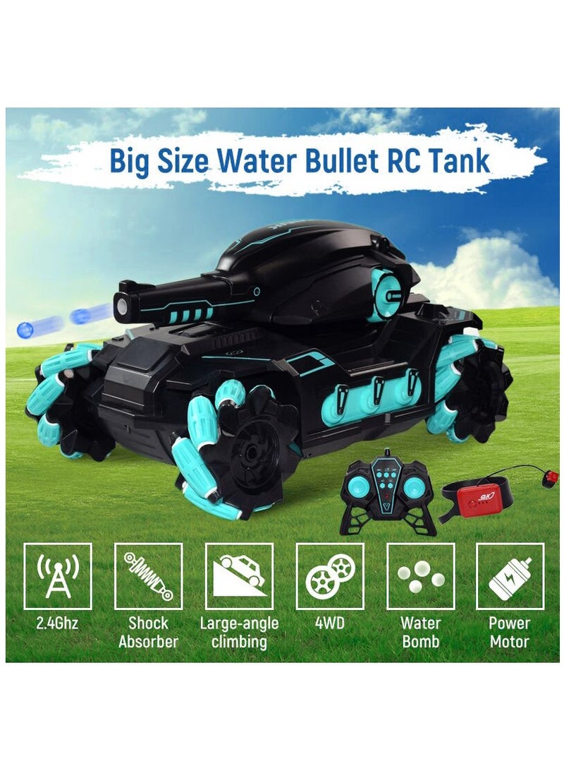 RC Tank Car, 2.4G Electric Watch Remote Control Water Bomb Tank car Stunt Multiplayer Battle Toy Car, Can Drift Horizontally, 360° Stunt Rotation，Great Gift Toy for Boys - Image 2