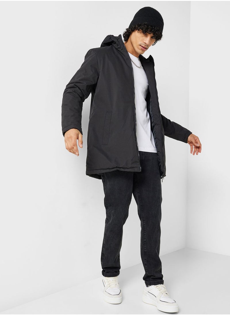 BRAVE SOUL - Mens Padded Zip Through Hooded Mac. - Image 1
