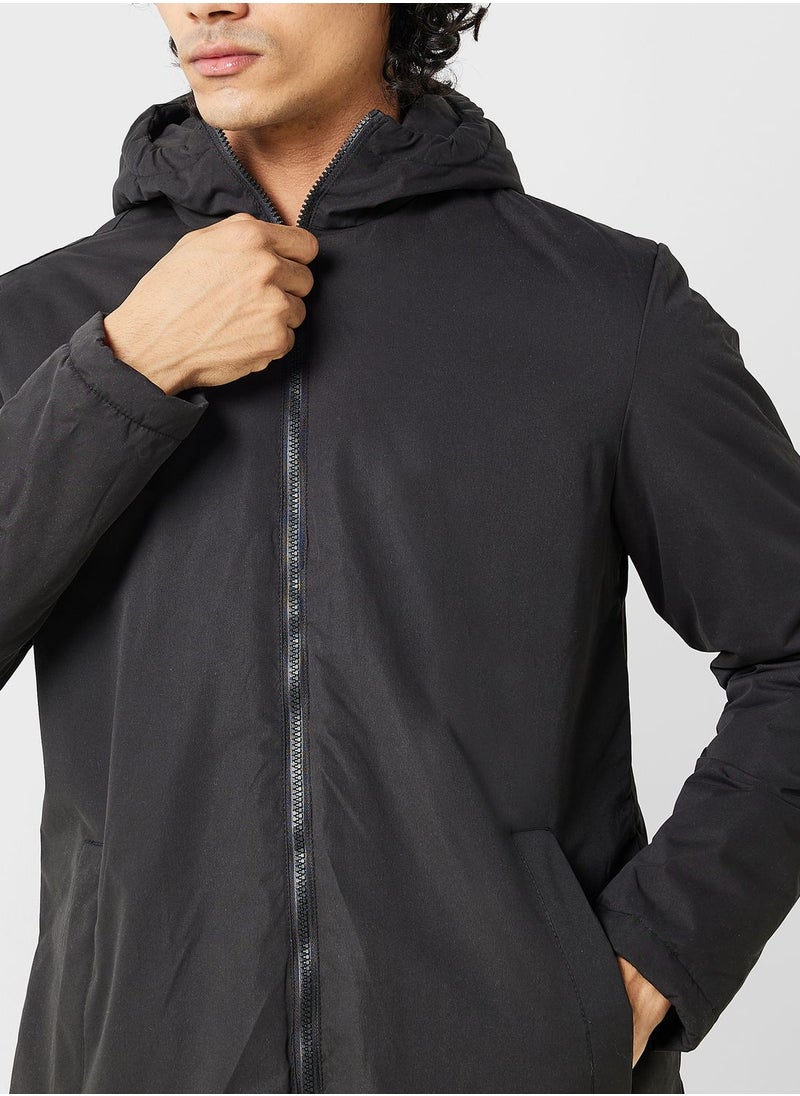 BRAVE SOUL - Mens Padded Zip Through Hooded Mac. - Image 1