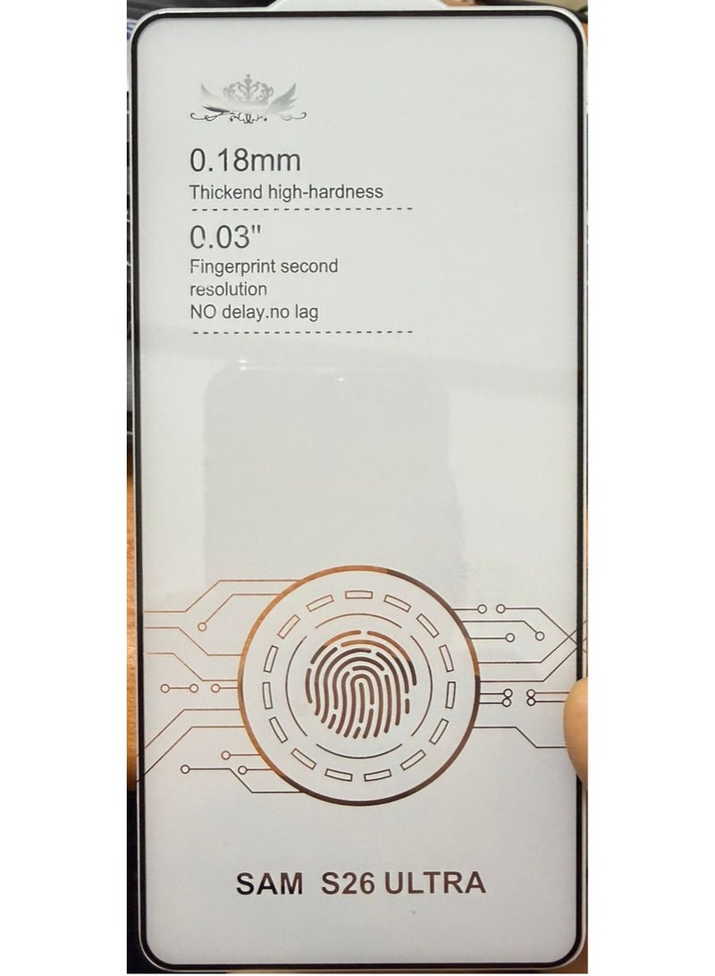 شاشة حماية لموبايل سامسونج جالاكسي S26 الترا، تدعم فتح القفل ببصمة الإصبع، مقاومة للخدش، خالية من الفقاعات، سهلة التركيب، درجة صلابة 9، شفاف بالكامل لسامسونج S26 الترا (شفاف) - Image 2