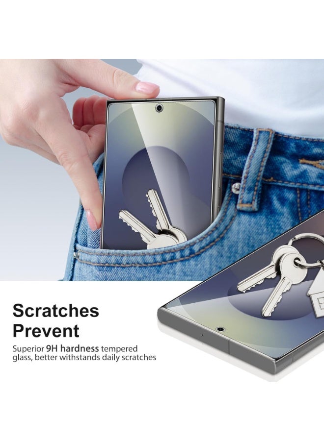 شاشة حماية لموبايل سامسونج جالاكسي S26 الترا، تدعم فتح القفل ببصمة الإصبع، مقاومة للخدش، خالية من الفقاعات، سهلة التركيب، درجة صلابة 9، شفاف بالكامل لسامسونج S26 الترا (شفاف) - Image 4