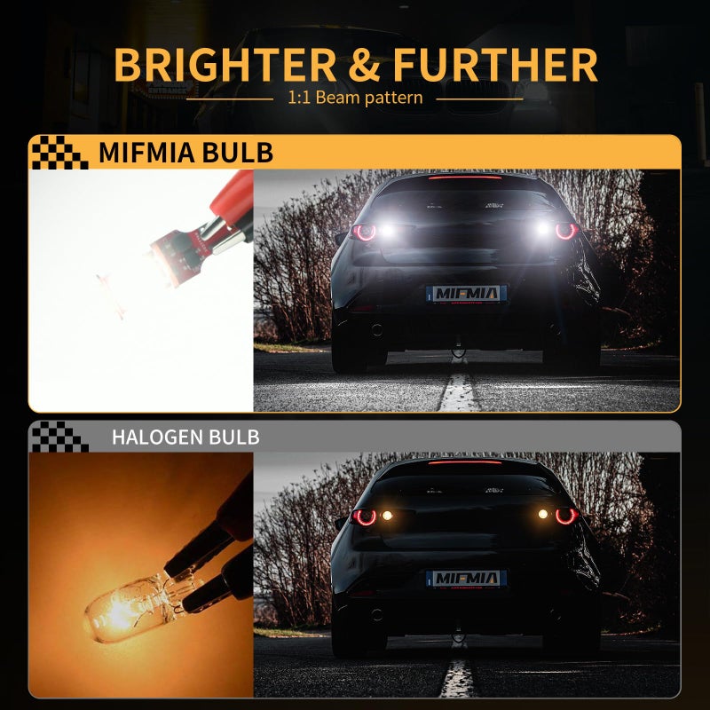MIFMIA 912 921 LED Bulb Reverse Lights, High Power 27-SMD Chipsets Error Free T15 906 922 W16W Bulbs, 6500K White (Upgraded, Pack of 2) - Image 3
