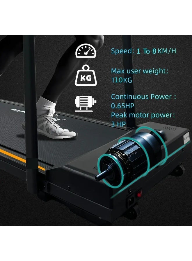 Maston Walking Pad Under Desk Treadmill, Speed Range 1-12Km/H, Portable Treadmills Motorized Running Machine Treadmills For Home, Maximum Load 110Kg Remote Control - Image 3