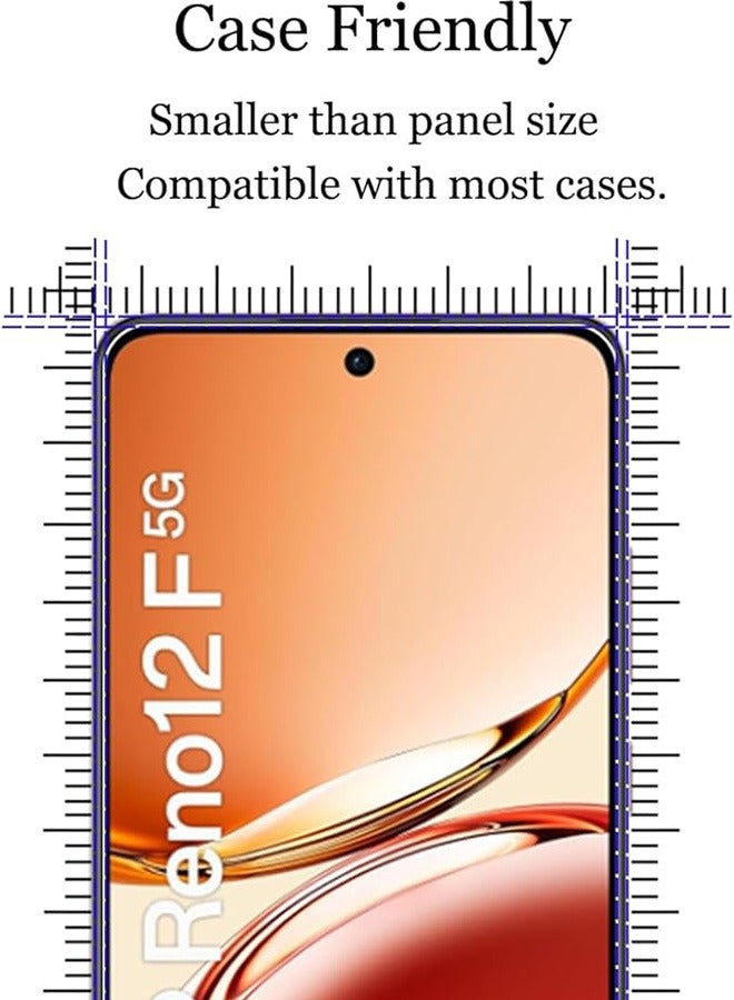 2 Pack OPPO Reno 12 F 5G Screen Protector, 9H Tempered Glass Screen Protector for OPPO Reno 12 F 5G, Case Friendly, Easy Installation, Anti-Scratch Film - Image 4