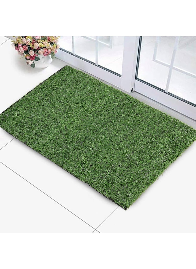 Status Contract Status Artificial Grass Mat, Floor Mat, Door mat Natural Green (Doormat (12 X 18 inch))  - Image 1