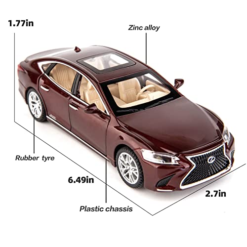 BDTCTK 1/32 Compatible for Lexus Ls500h Model Car, Zinc Alloy Pull Back Toy car with Sound and Light for Kids Boy Girl Gift(Black) - Image 4