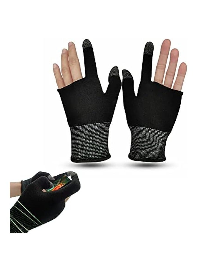 PROMASS E-Sports Gaming Gloves, Gaming Finger Sleeves, Anti-Sweat Breathable, Thumb Sleeves for Highly Sensitive Nano-Silver Fiber Material + Nylon, for PUBG Mobile Phone Games Accessories - Image 1