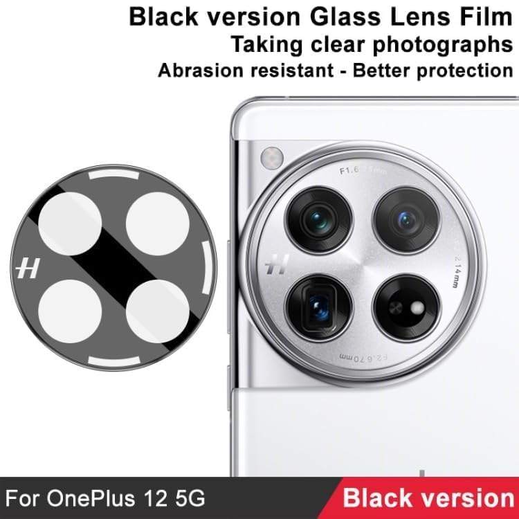 FabeKee Glass Camera Lens Protector For Oneplus 12 5G [9H Hardness] [6D Lens Protector ] [Easy Installation] Black - Image 4