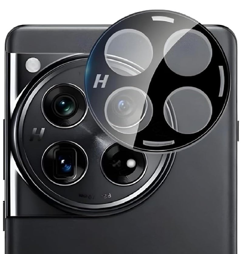 FabeKee Glass Camera Lens Protector For Oneplus 12 5G [9H Hardness] [6D Lens Protector ] [Easy Installation] Black - Image 1