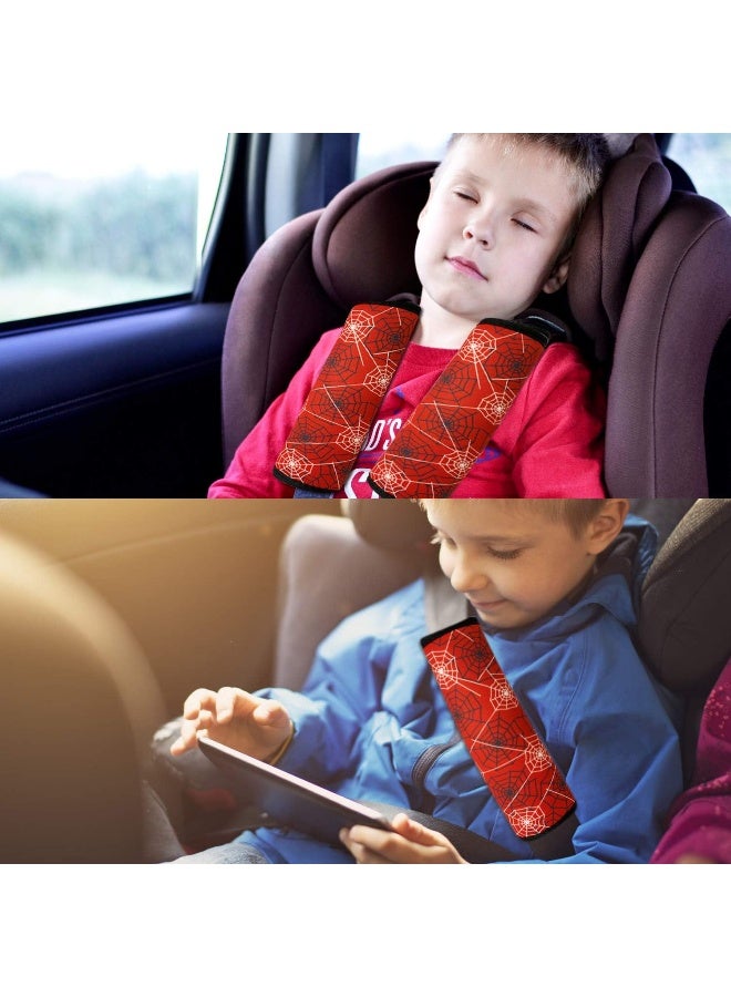 SLEILIN Spider Seat Belt Cover for Kids, Seat Belt Pad for Boys, Car Seat Straps Shoulder Pads for Kids, Kid's Seat Belt Cushion, Shoulder Strap Pad, 1 Pieceï¼ˆRED) - Image 4