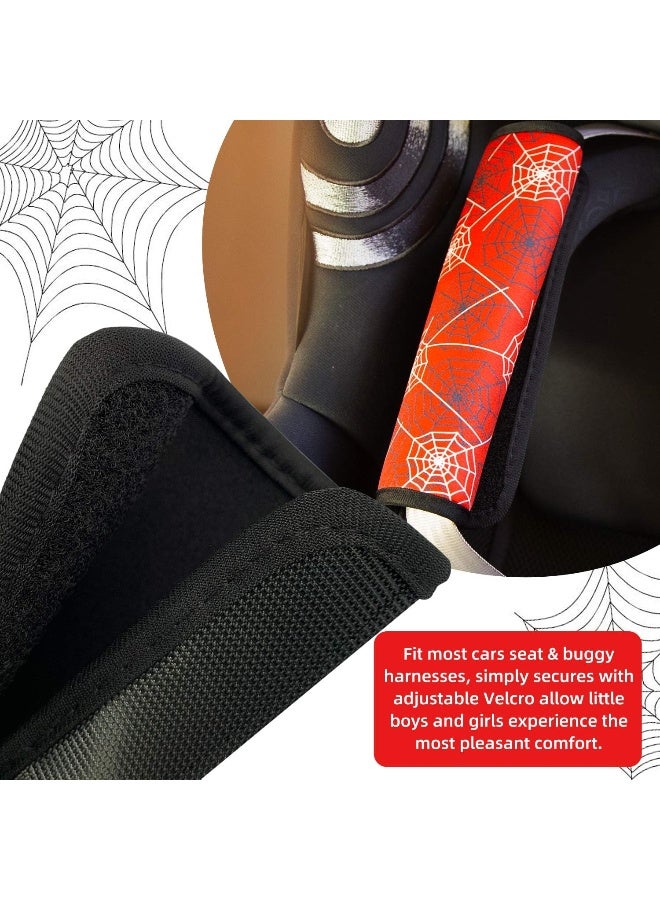SLEILIN Spider Seat Belt Cover for Kids, Seat Belt Pad for Boys, Car Seat Straps Shoulder Pads for Kids, Kid's Seat Belt Cushion, Shoulder Strap Pad, 1 Pieceï¼ˆRED) - Image 3
