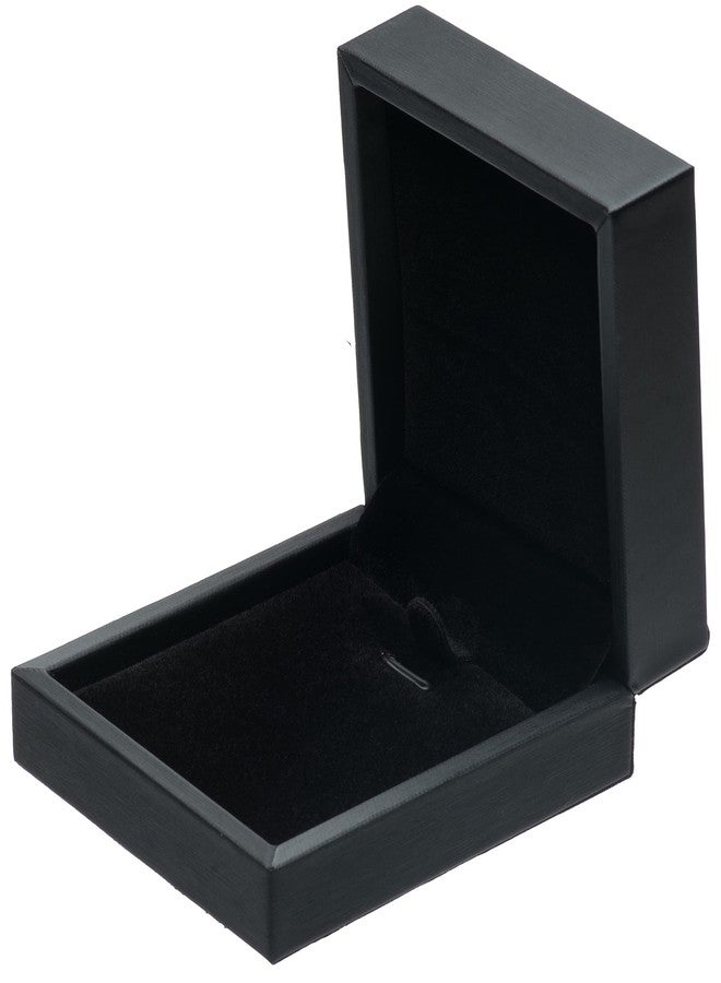 Giftop PU Leather Necklace Pendant Box for Wedding,Jewelry Gift Storage Display Case (Black) - Image 3