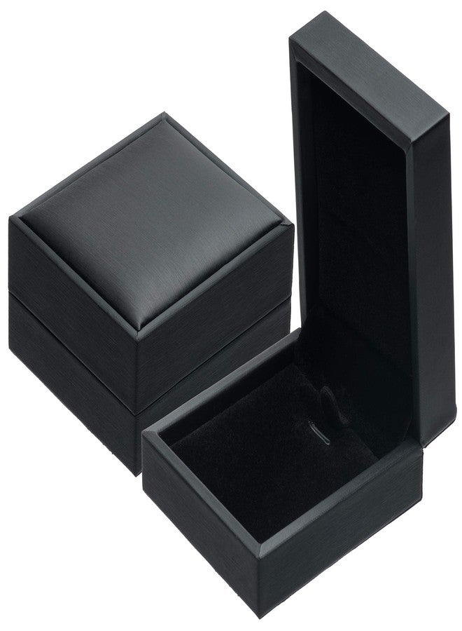 Giftop PU Leather Necklace Pendant Box for Wedding,Jewelry Gift Storage Display Case (Black) - Image 2